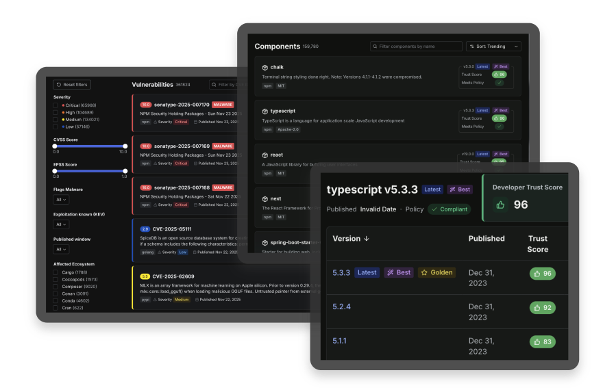 Sonatype Guide UX Lab screenshots
